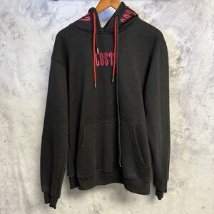 Vintage Lost Grunge Hoodie Sweatshirt Adult Large 23x26.5 Black Embroidered